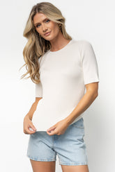 Chiara Ribbed Top | Ivory